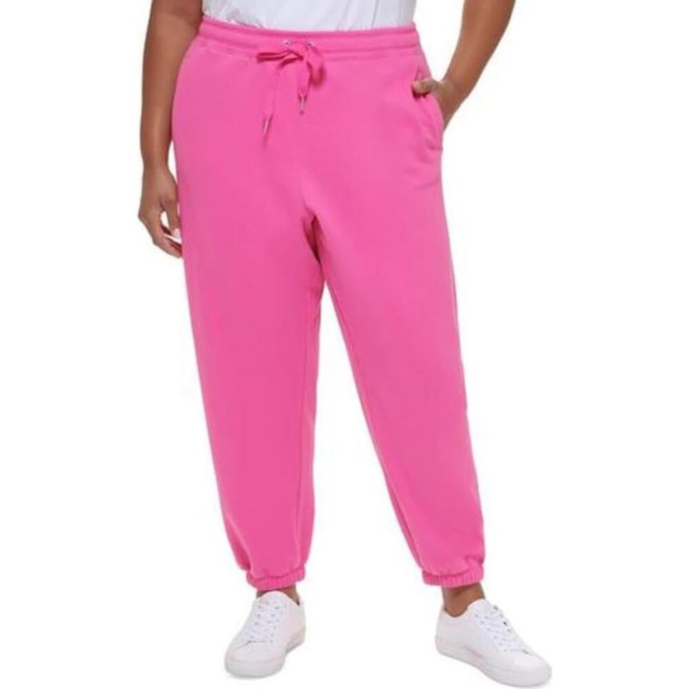Calvin Klein Womens Plus Size Drawstring Tapered Relaxed Sweatpants Casual Pa...
